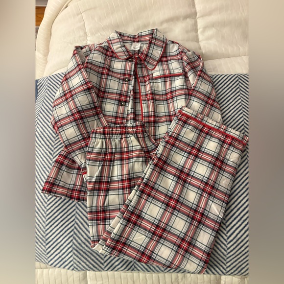 Janie and Jack Red and White Plaid Pajama Set Sz 5 - Picture 5 of 6